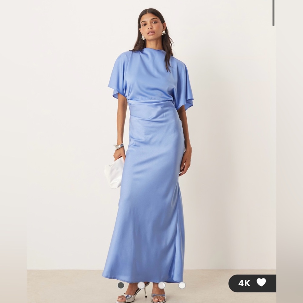 ASOS BRAND NEW - Elegant Blue Satin Dress